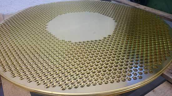 Large Brass Baffles at Wheeler Fabrications, Birmingham